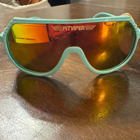 Pit Viper Sunglasses with Aqua Frame and Amber Lenses - Picture 1 of 8
